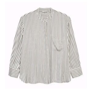 Vince Oversized Striped Silk Button Down Shirt // Sz XXL